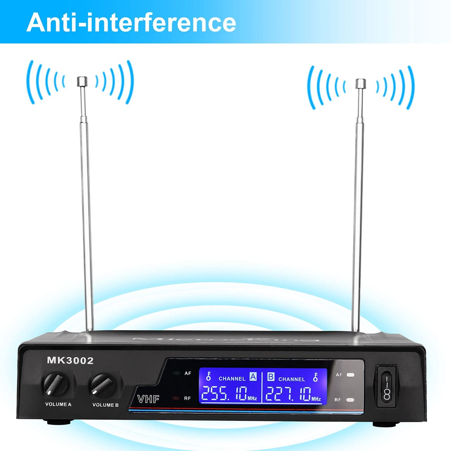 MicrocKing Wireless Microphone System Dynamic Handheld Microphones,150 Ft Operating Range,16 Hours Continuous Use,Ideal for Karaoke, Party, DJ