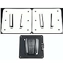 PAW International Polymer (Plastic) RV TV Bracket, White 3 Piece Set: 2-White Wall Mounts and 1-TV Bracket VESA 100x100mm (4"x4")