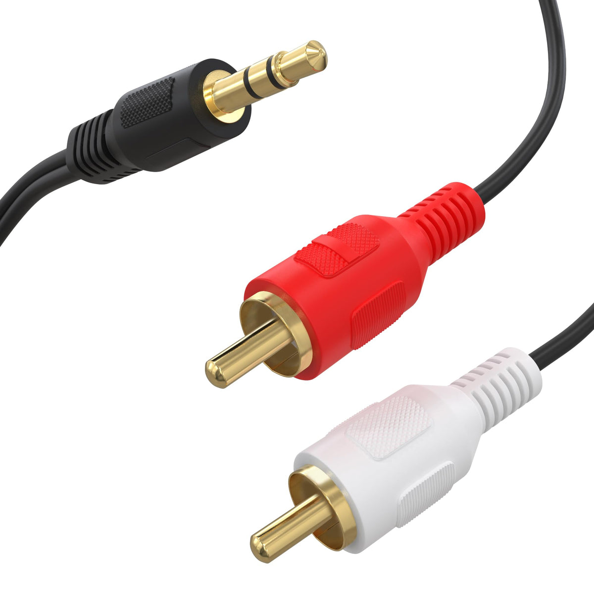 Cmple - 3.5mm Male Stereo to 2 Male RCA Audio Adapter Cable - 6 Feet