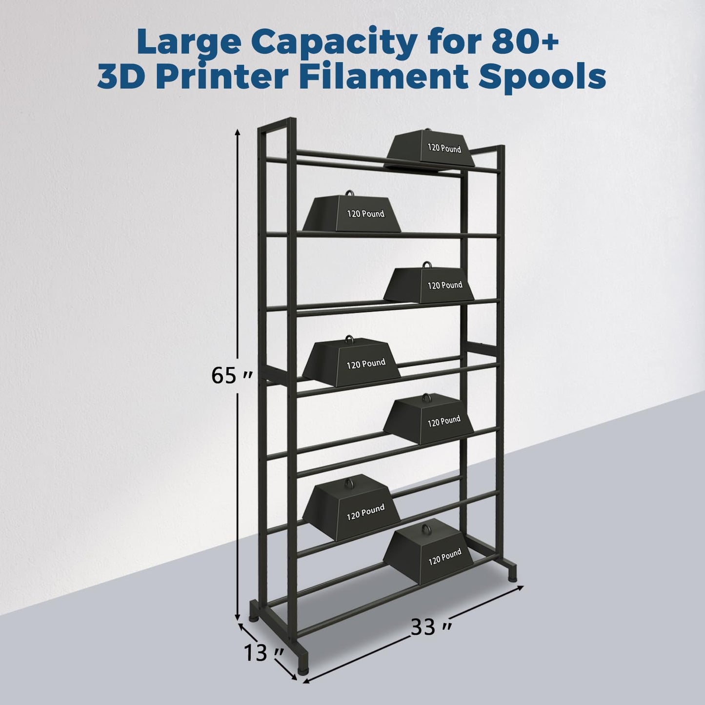 ARTINRACK 3D Printer Filament Rack, Heavy Duty Storage Shelves for 3d Printing Filaments, 7 Tier Large Capacity Filament Storage for 3D Printing