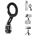 elitehood Aluminum Magnetic Camera Phone Mount with 360° Rotatable Cold Shoe Base, MagSafe iPhone Tripod Mount Adapter with 1/4” Screw & Hot Shoe