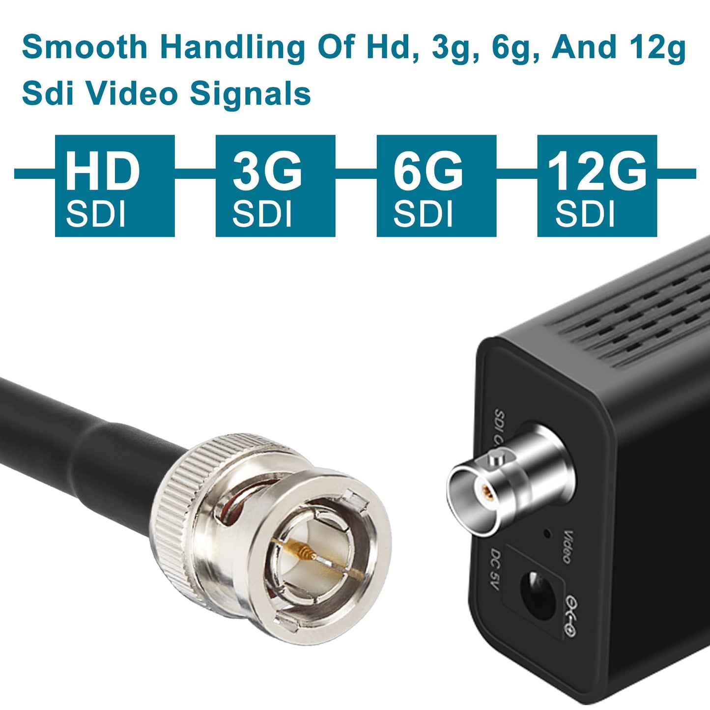 XRDS -RF 12G SDI Cable 3FT, SDI Video Cable 3G/6G/12G 75ohm BNC Male Cable Supports HD-SDI/3G/6G-SDI/4K for Video Security Camera SDI Converter, Black