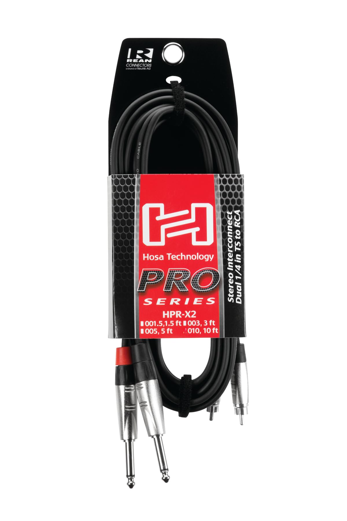 Hosa HPR-020X2 Pro Stereo Interconnect Cable - Dual REAN 1/4-inch TS Male to RCA Male - 20 foot