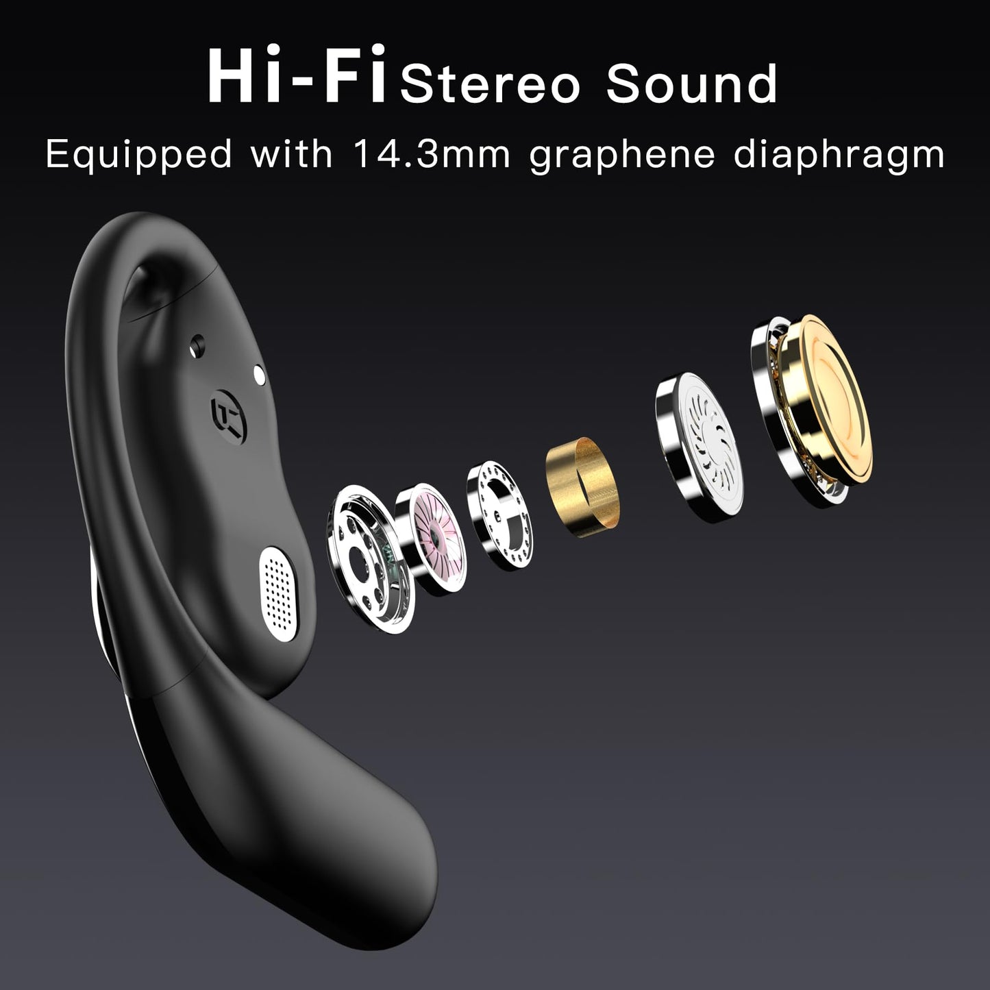 Hsility Wireless Earbuds Bluetooth Earbuds Built-in Mic with Ear Hooks 50H Playtime Ear Buds LED Display Charging Case Waterproof Design for Running…