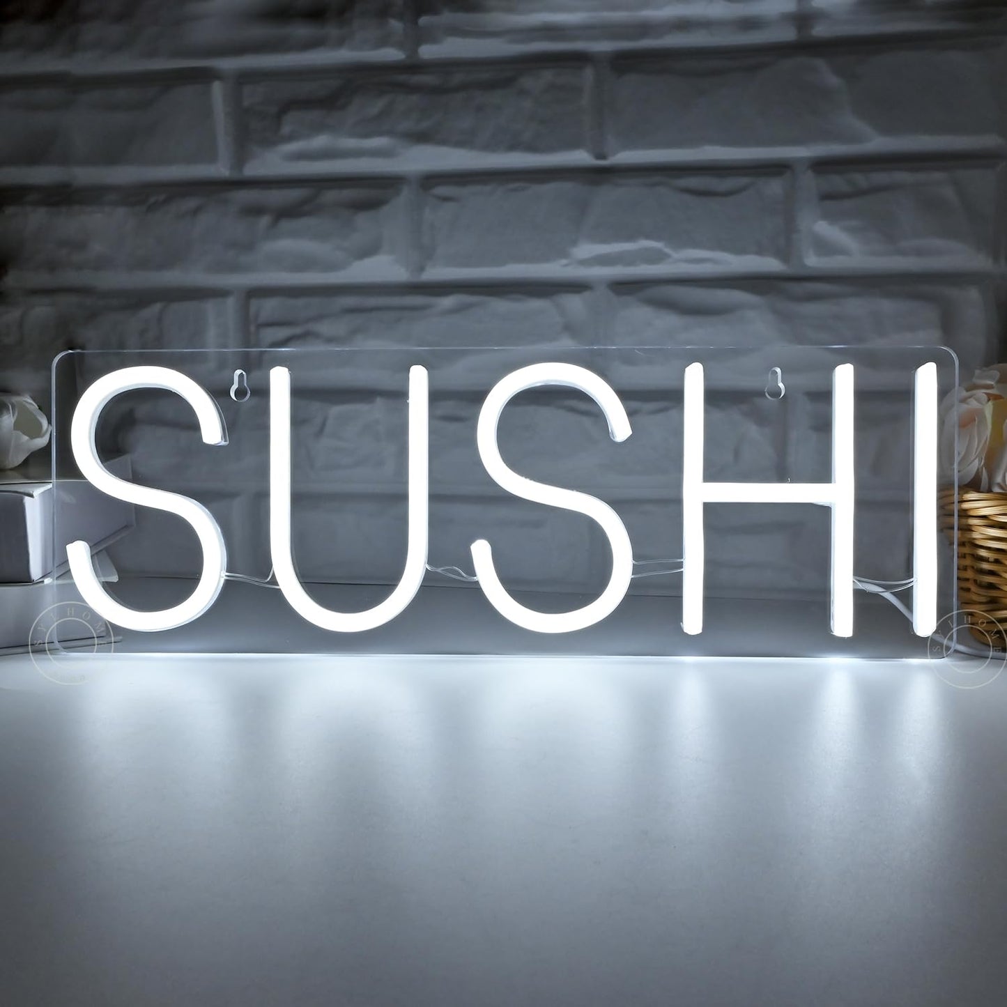 SYLHOME Sushi Led Neon Light Sign Business Light Up Sign Wall Windows Hanging Decor Restaurant Advertising Banner Sushi Table Japanese Themed Party