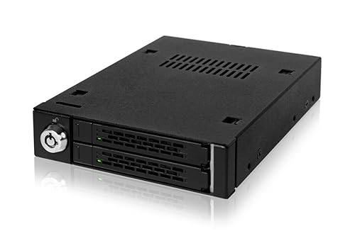 ICY DOCK MB992SK-B 2X 2,5Zoll SATA HDD/SSD Wechselrahmen Fuer 2X 2,5Z SATA