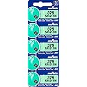 Murata 379 Battery SR521SW 1.55V Silver Oxide Watch Button Cell (5 Batteries)
