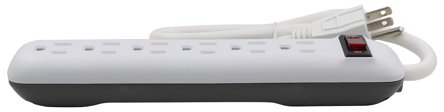 Prime Wire & Cable Prime Wire PB801118 6-Outlet Power Strip with 14-3 SJT 1.5 Foot Cord, White