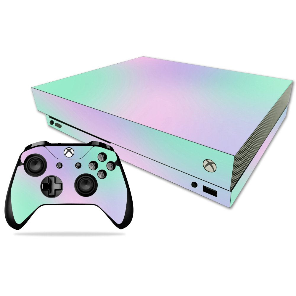 MightySkins Skin Compatible with Microsoft Xbox One X - Cotton Candy | Protective, Durable, and Unique Vinyl Decal wrap Cover | Easy to Apply, Remove