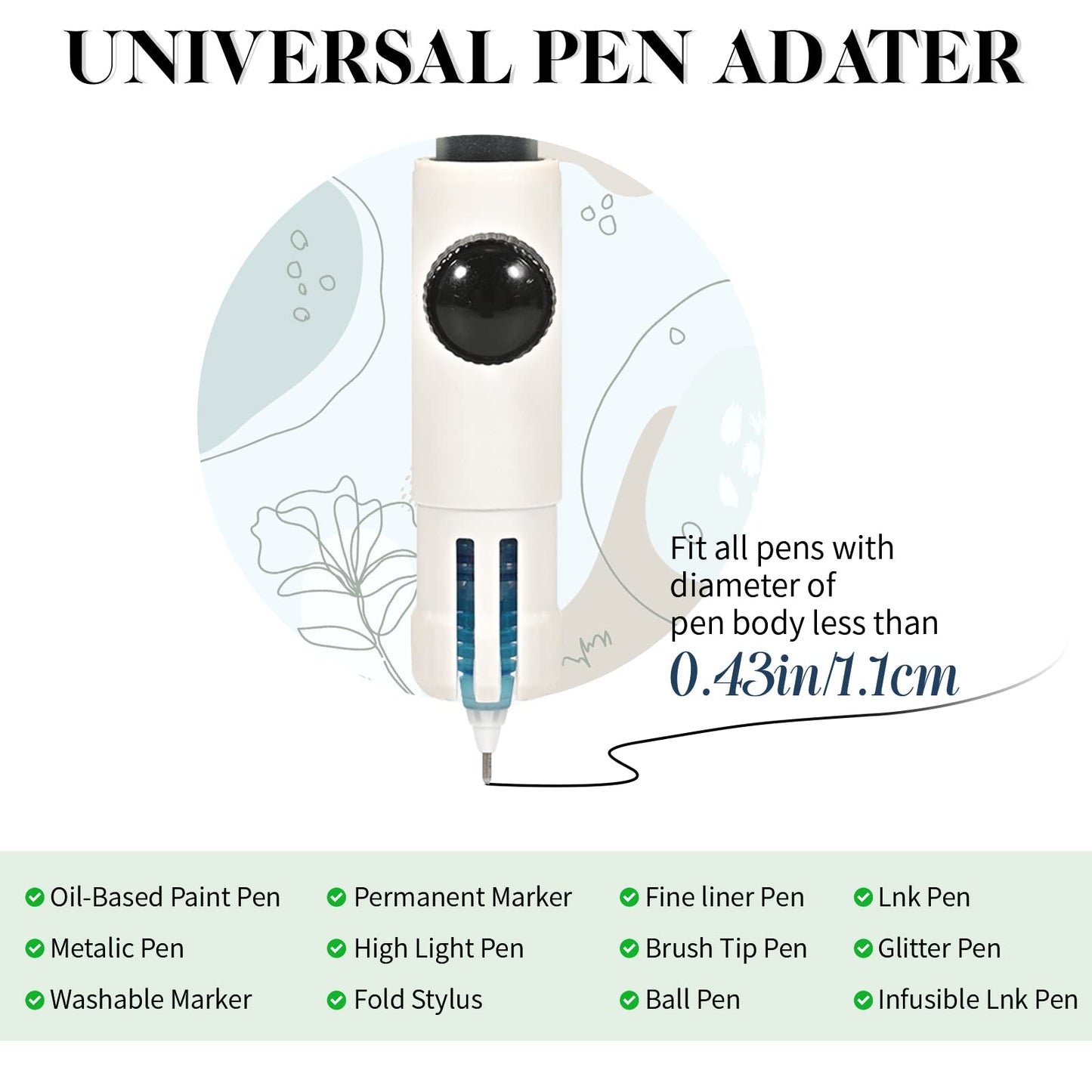 Hadwoer Pen Adapter Set compatible with Cricut Explore Air 2/ Air 3/ Maker/Maker 3, 4PCS Pen Holders Set Compatible with All Pens Less Than 0.48 inch