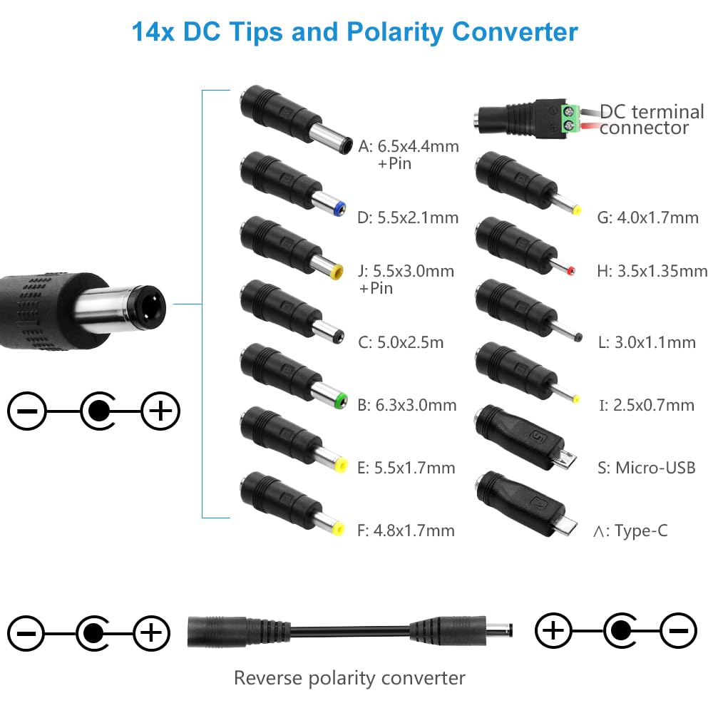 SHNITPWR Universal AC to DC Adapter 3V ~ 24V 2A 48W Switching Power Supply 3V 5V 6V 9V 12V 15V 18V 19V 20V 24V 1A 1.5A 2 Amps Adjustable AC/DC…
