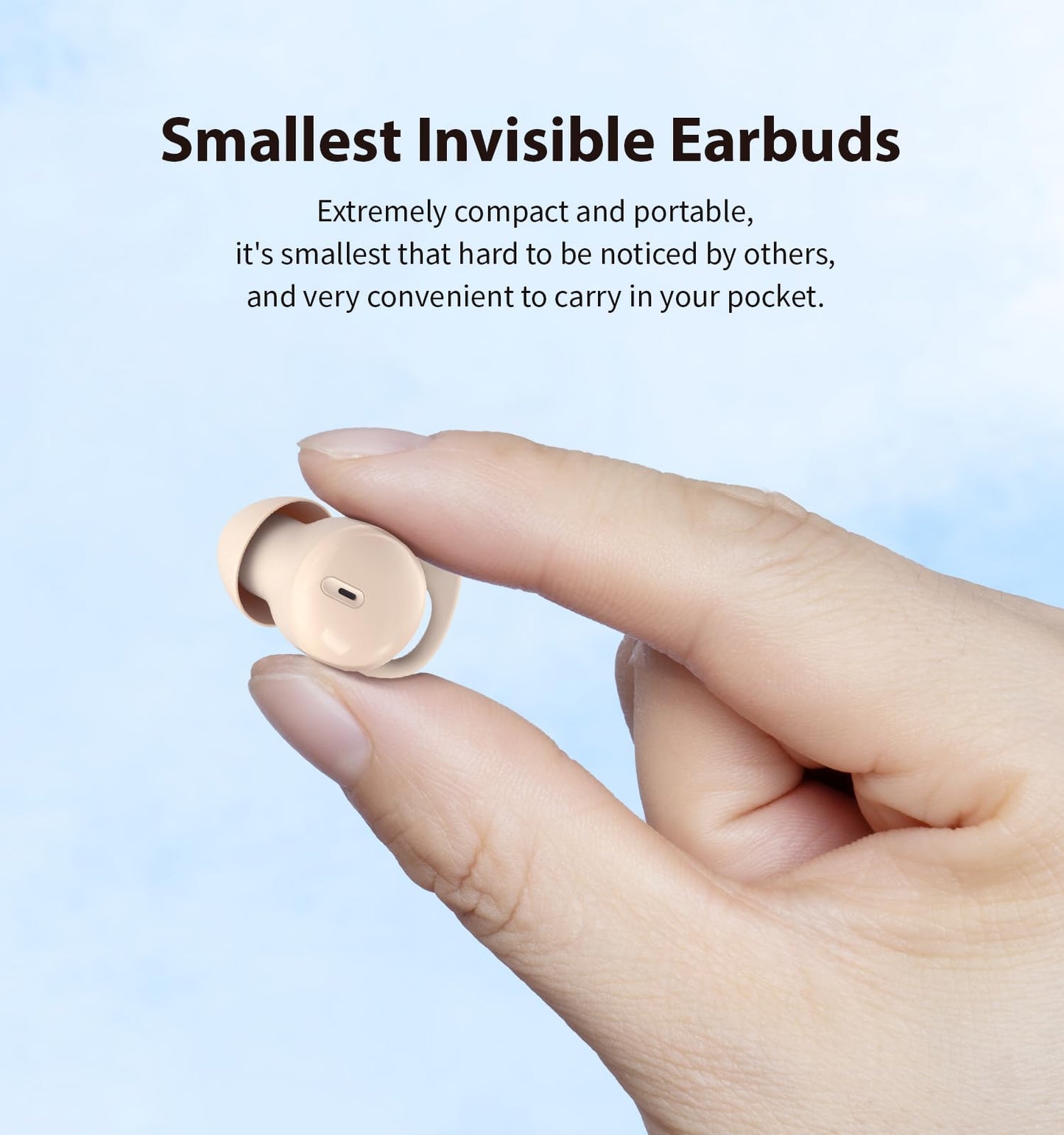 DAGKHE Sleep Headphones, Invisible Sleep Earbuds for Side Sleepers (Beige)