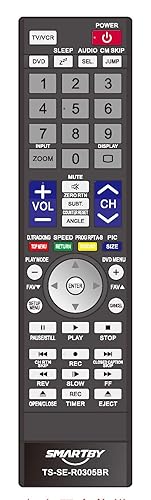 Smartby SE-R0305 Compatible with Toshiba SE-R0305 TV/DVD Remote Control 15LV505 19CV100U 19LV61K 19LV505 19LV505C 22LV505 22LV505C 22LV506 22LV610