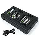 Wasabi Power Battery (2-Pack) and USB-C Charger for Ricoh Pentax D-LI92 and Ricoh Pentax Optio I-10, RZ10, RZ18, WG-1, WG-1 GPS, WG-2, WG-2 GPS, WG-3