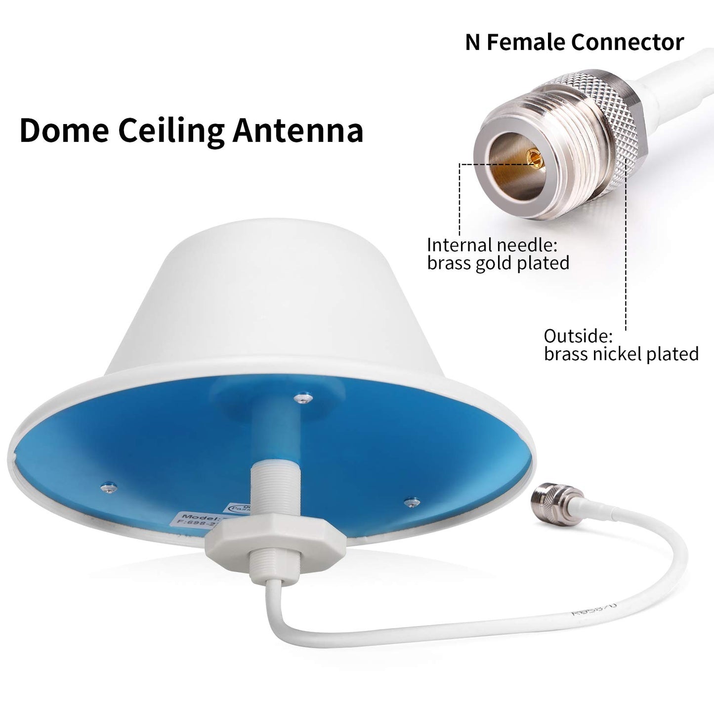 XRDS-RF OmniDirectional Indoor Dome Ceiling Antenna - 3G/4G/GSM/LTE High Performance Wide Band With N-Female Connector for Cell Phone Signal Booster