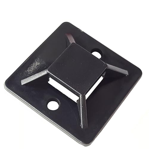 Cable Tie Mounts Self Adhesive Clips Wire Tie Base (25mm x 25mm) - Premium Grade Strength Screw-Hole Anchor Point Provides Optimal Strength (100