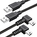 Mini USB Cable 90 Degree 2Pack 6ft for Garmin Nuvi for Canon PowerShot/Rebel/EOS/DSLR/ELPH,Dash Cam,SatNav,Camcorders,Car,Camera USB Cable Right Angle