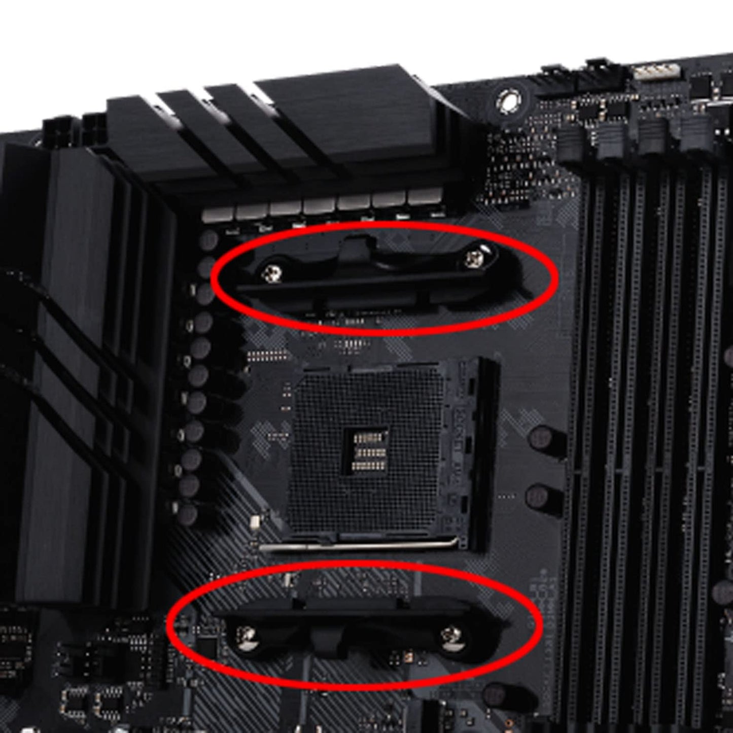 ZZHXSM 4pcs CPU Fan Support Bracket with 8pcs Mounting Screws for AM4 Socket, Black