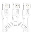 Bicmice USB DC Charging Cable 2.5mm DC Charger Cord 2.7Ft Replacement for Massager-3 Pack(White)