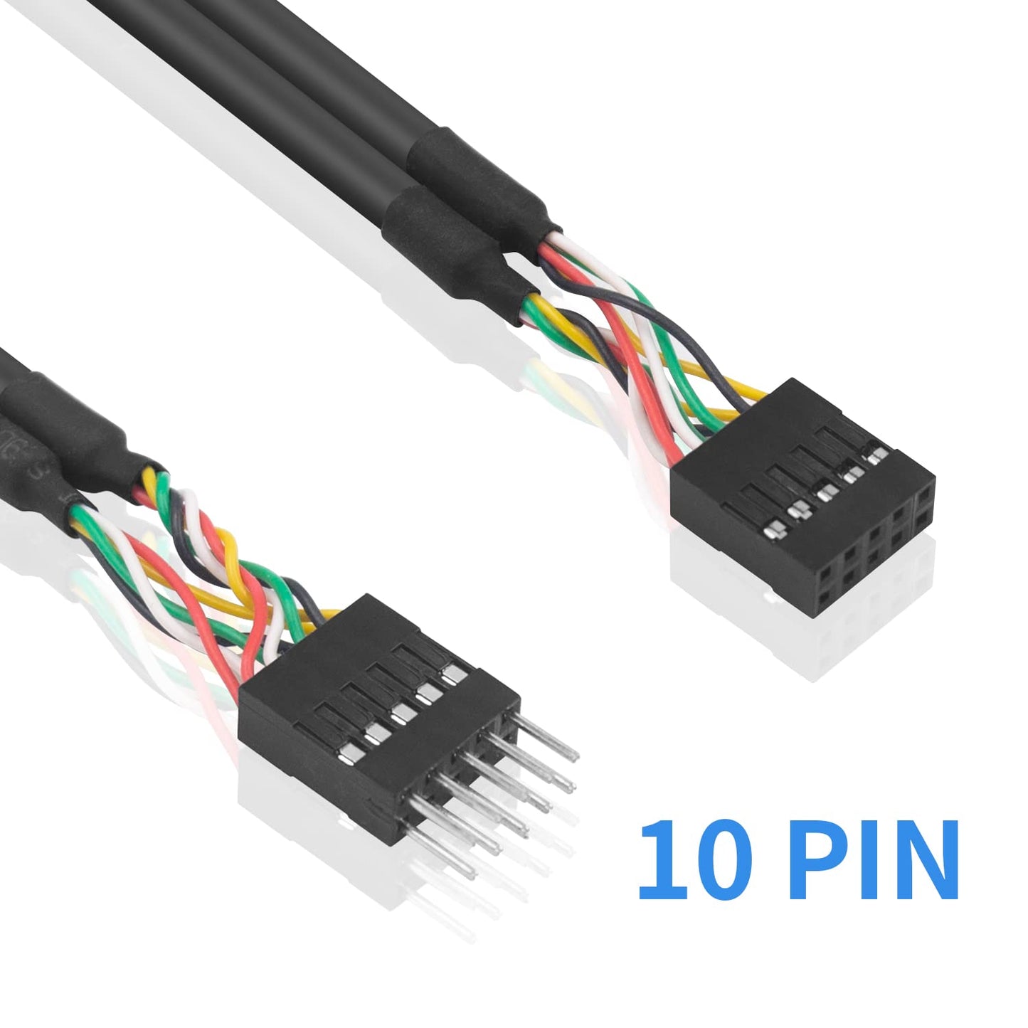 Duttek USB Header Extension Cable, USB Motherboard Cable, USB Header 10 Pin Male to Female Header Extender Extension Dupont Jumper Wires Cable