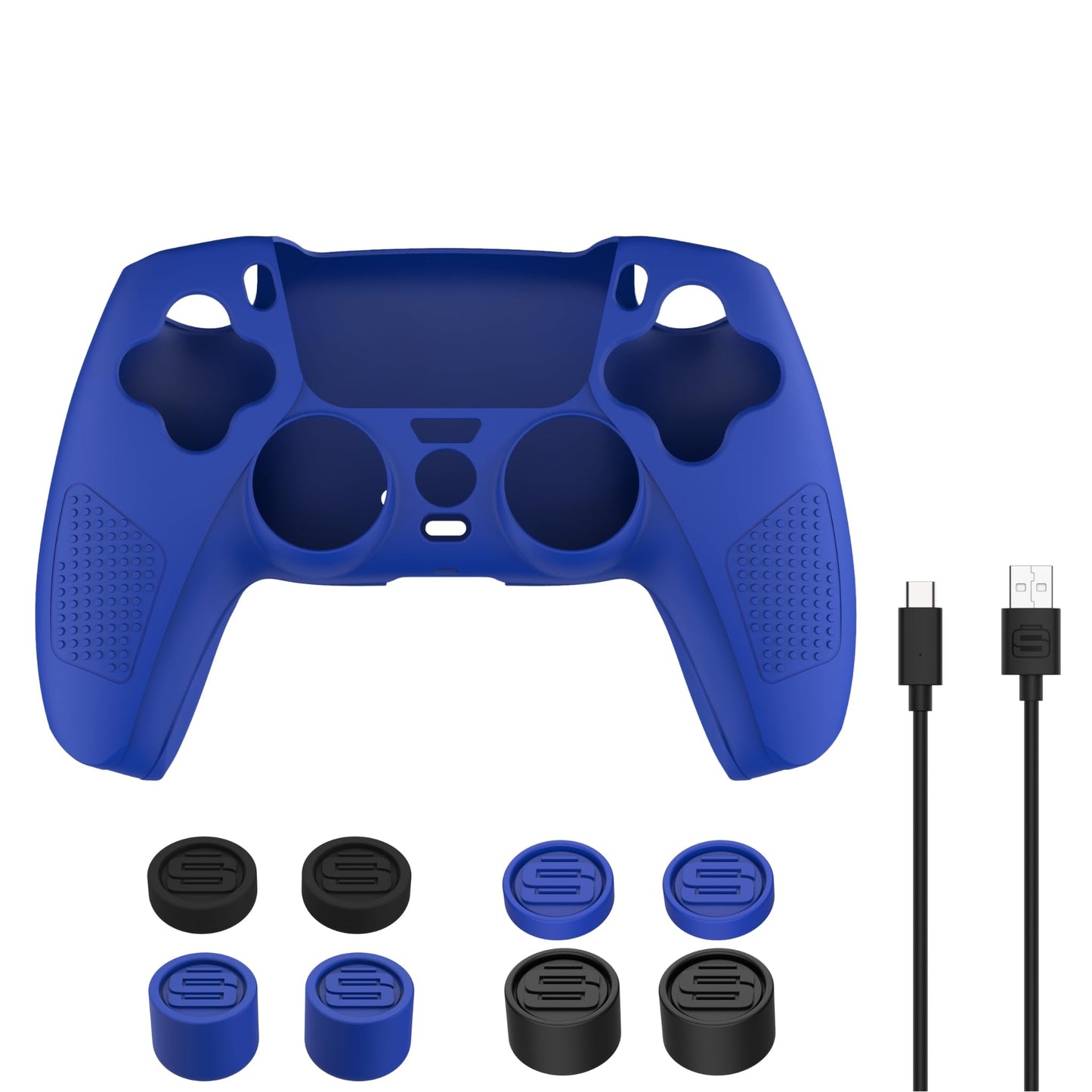 PS5 Controller Accessory Kit for PlayStation 5 DualSense Controllers - Surge Starterpack, Protective Controller Case, Controller Grips, Thumb Grips