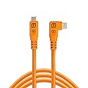TetherPro Optima 10Gbps Gen 2 USB-C, 6' (1.8m), Straight to Right, High-Visibility Orange| Not Compatible with Fuji GFX Models