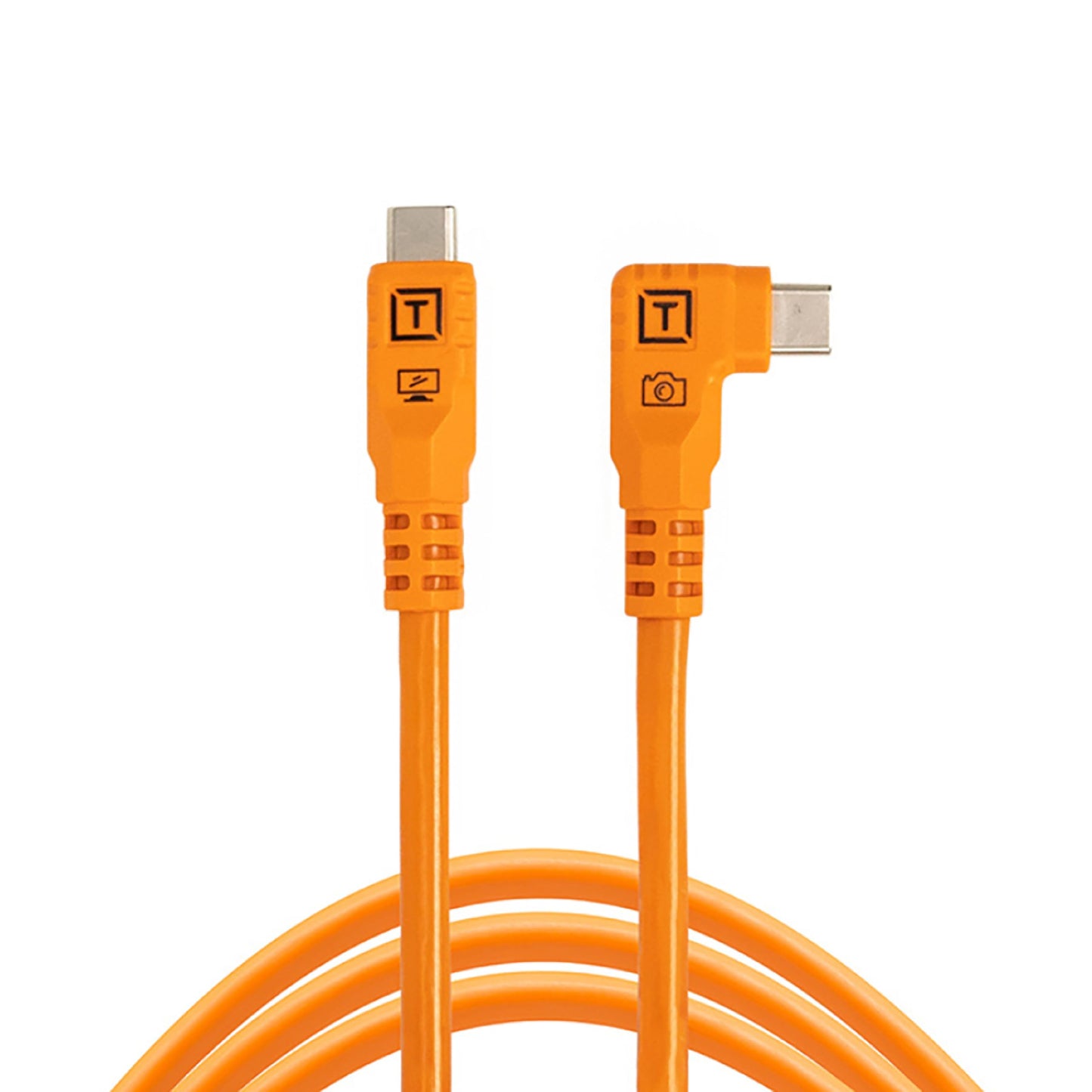 TetherPro Optima 10Gbps Gen 2 USB-C, 6' (1.8m), Straight to Right, High-Visibility Orange| Not Compatible with Fuji GFX Models