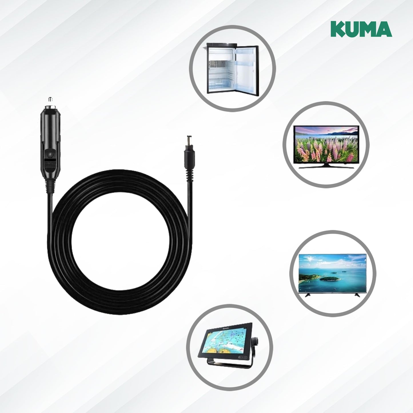 KUMA DC 12v Car Charger Cigarette Lighter Adapter - Universal 12 volt Plug Power Cord for Portable DVD Player Jump Starter Breast Pump Vacuum Cleaner