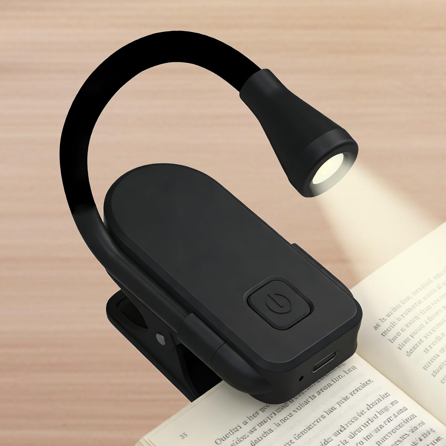 OMATAT Clip on Book Light, 3 Color Temperatures Stepless dimming Reading Lights for Books in Bed with 360° rotatable Clip-on Reading Light for Travel