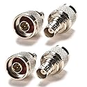 N Male to bnc Female Adapter 4pcs Coaxial Adapter Connector Antenna Converter Connector for Radio Walkie