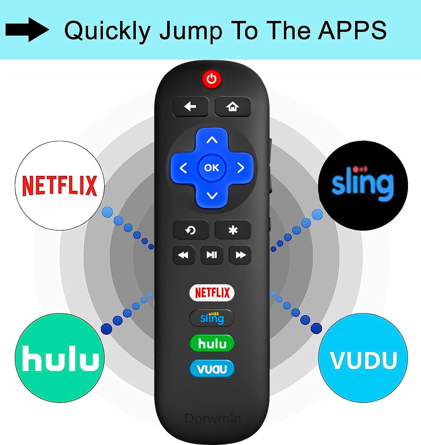 Universal Replace Remote for All Roku TCL Hisense ONN TV, with Luminous Protective Case, RC280 Replacement for TCL Roku/Hisense Roku/ONN Roku/Sharp