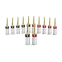 Sewell Silverback Flex Pin Connectors for Speaker Wire, for Spring-Loaded inputs, 6 Pairs - 2025 Update