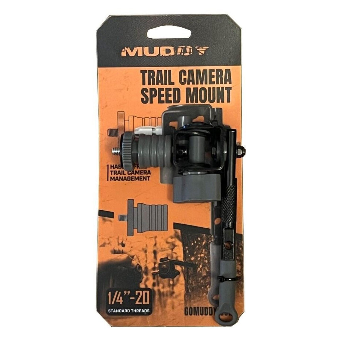 Muddy Durable Steel Adjustable Portable Easy-to-Install Quick Socket Adaptor Hunting Outdoor Trail Camera Speed Mount | Works on Cameras with 1/4"