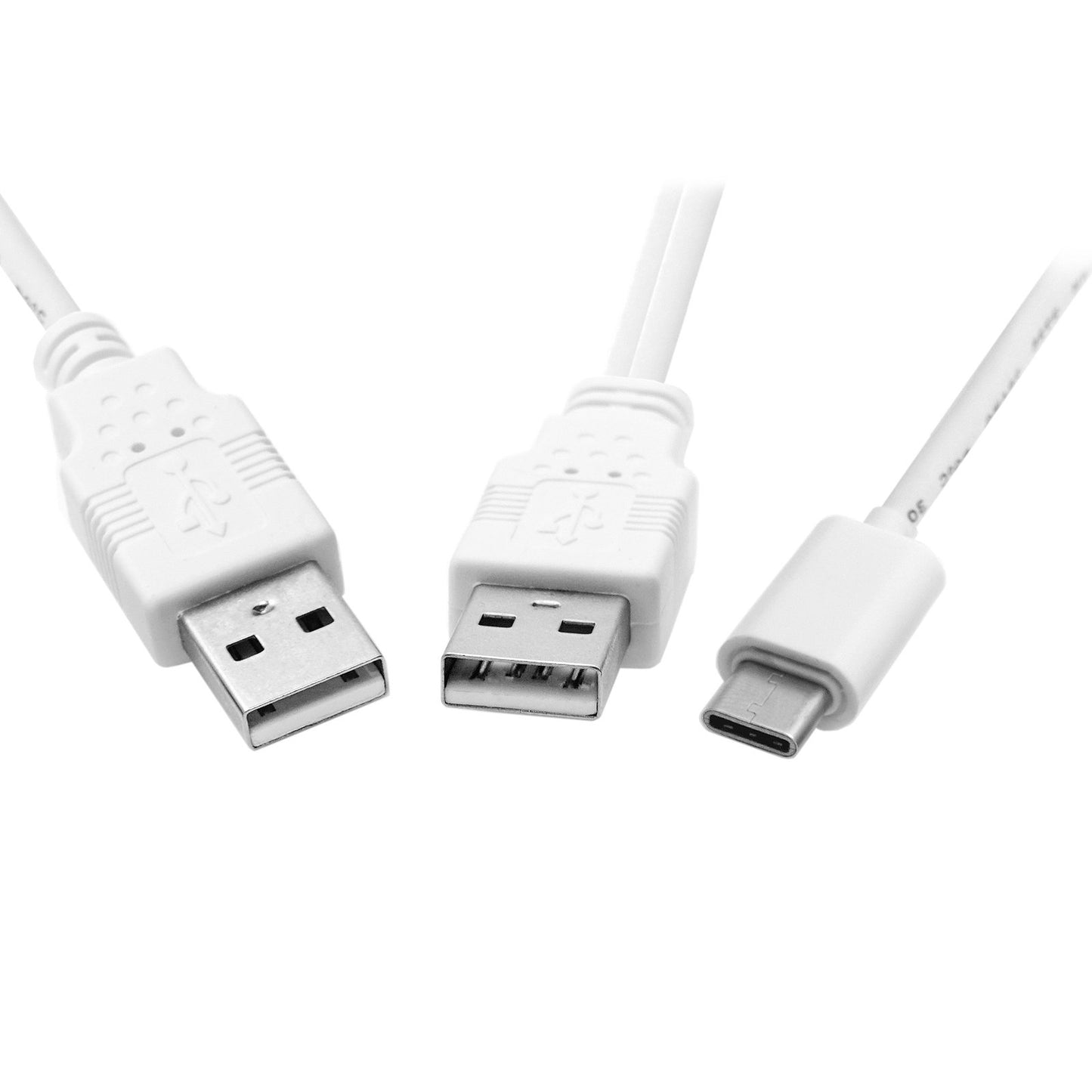 JSER USB 3.1 Type C USB-C to Dual A Male Extra Power Data Y Cable 480Mbps Speed Compatible for Cell Phone & Hard Disk