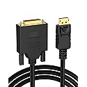CableCreation Active DisplayPort to DVI Cable, 6FT DP to DVI-I Cord, Eyefinity Support Multi-Screen, Black