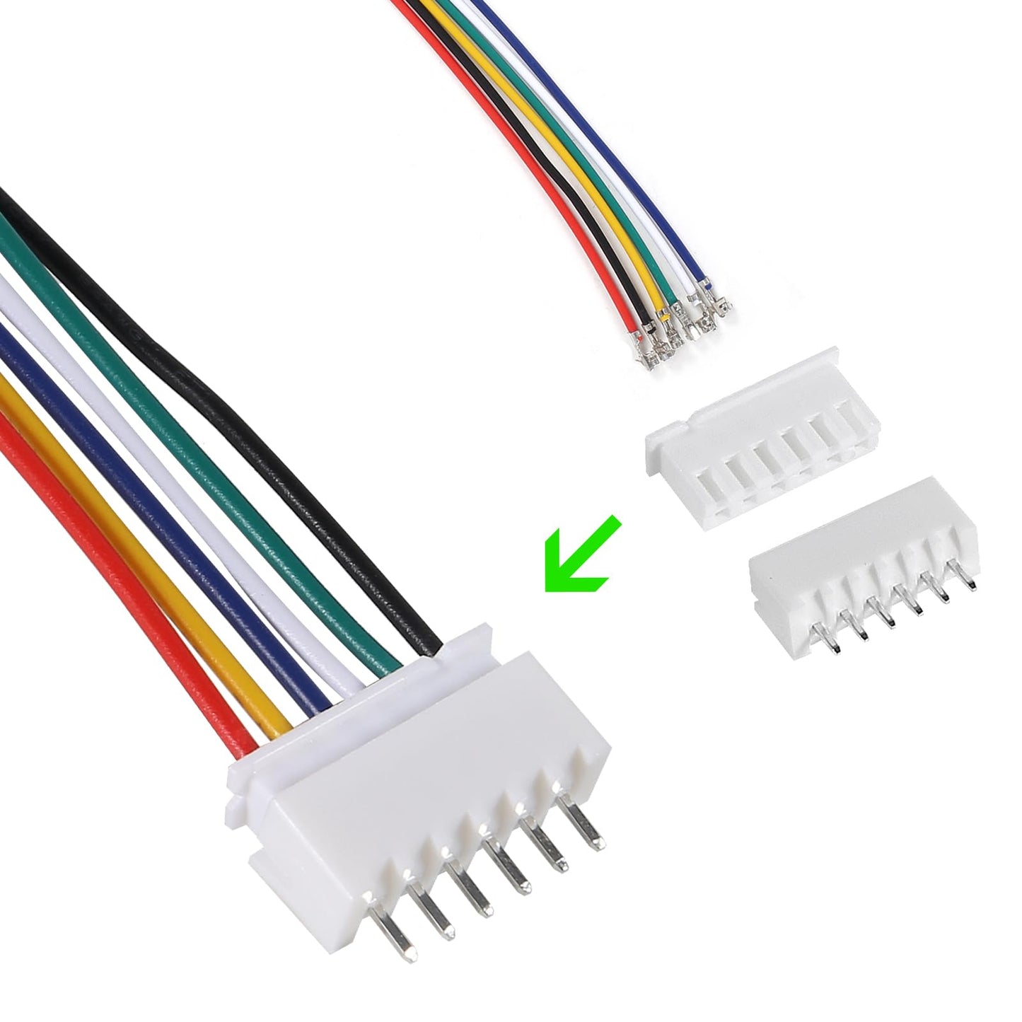 JUZITAO JST-XH 2.54mm Connector Socket Kit with Pre-Crimped 2.54mm Male and Female Cable Wire 2/3/4/5/6/7 Pin Housing JST Connector Adapter Plug