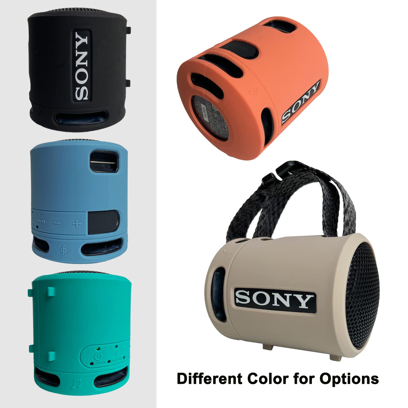 RAWECUD Silicone Cover and Hard Case for Sony SRS-XB13/XB100 Extra BASS Wireless Portable Compact Speaker, Carrying Cover Case for Sony SRS XB13