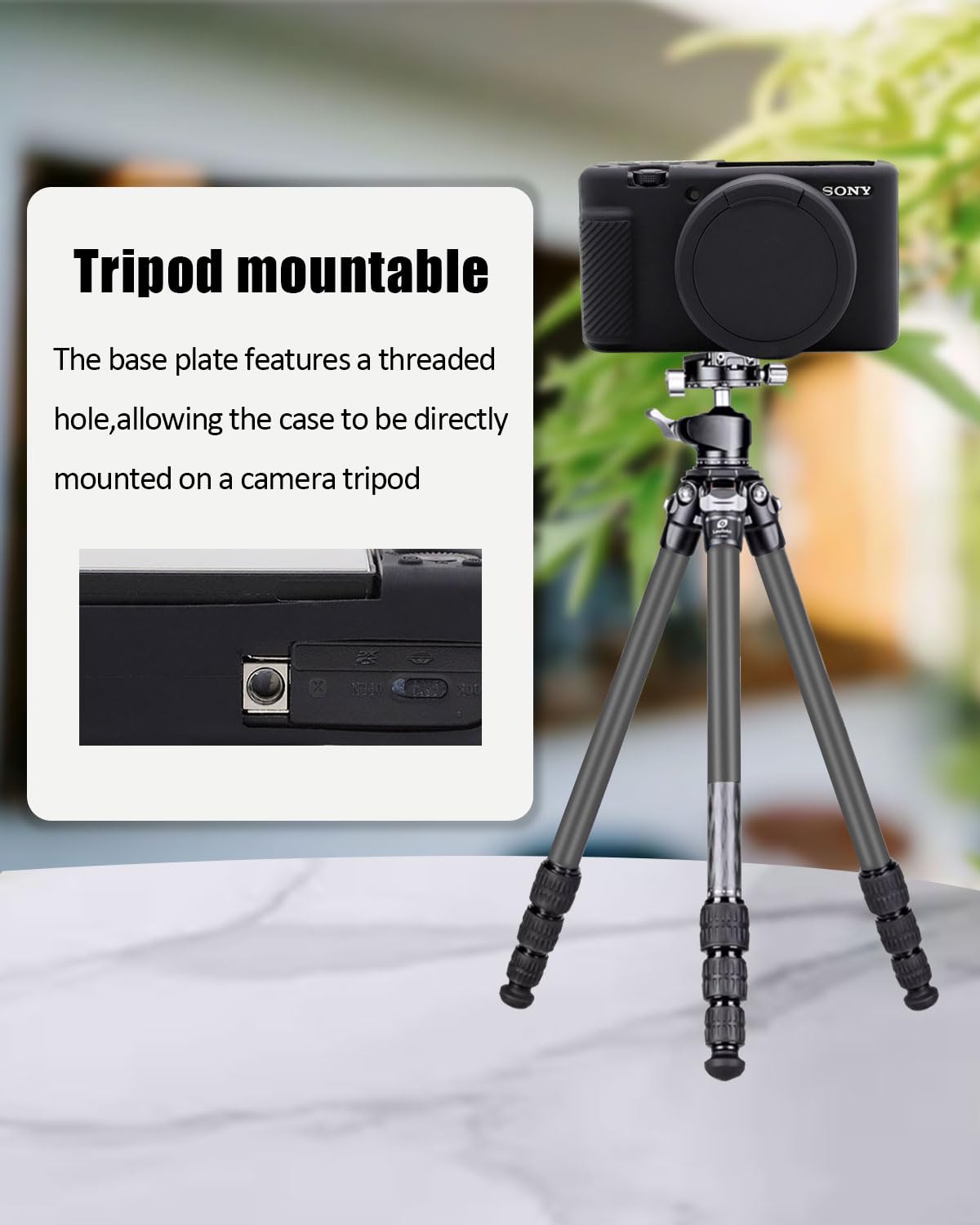 Case for ZV-1 Vlog Camera, EONORY Anti-Scratch Slim Fit Soft Sleeve ZV-1 Camera Silicone Cover with Strap Wrist for Sony ZV-1 Digital Camera (Black)