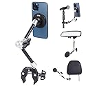 FPN All-Metal Magnetic Phone Holder with Super Clamp&10? Long Arm for Magsafe, Adjustable Rear View Mirror Phone Holder Mount for Car/Truck/Handlebar