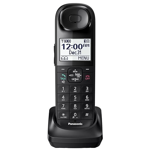 Panasonic Cordless Phone Handset Accessory Compatible with KX-TGL432 / KX-TGL433 Series Cordless Phone Systems - KX-TGLA40B (Black)