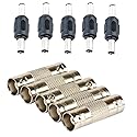 XFFCSEC10PCS BNC Female to Female and DC Male to Male Connector 5.5mm x 2.1mm 12V 5A Power Cable Jack Adapter?DC Power Jack Plug Adapter and BNC