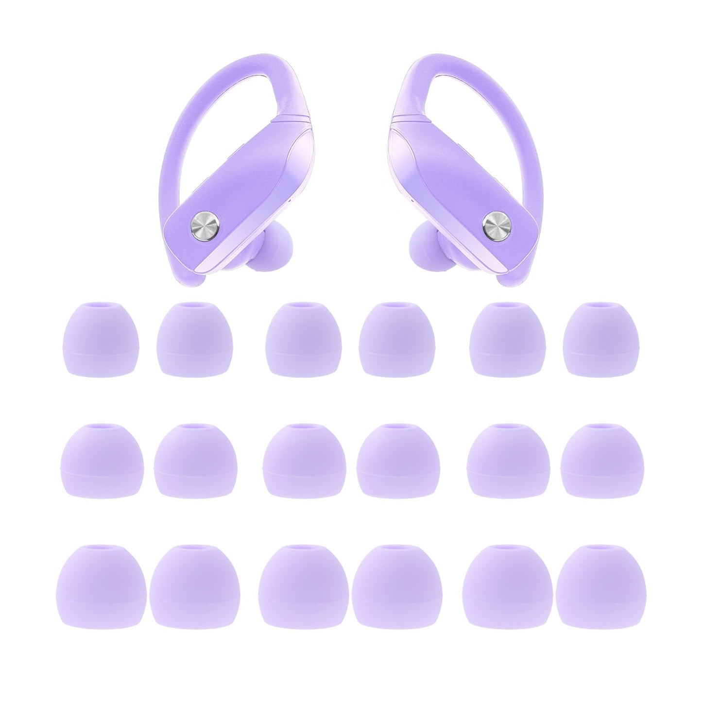 Silicone Eartips Replacement for bmani T16 / bmanl T16 Wireless Earbuds, 9 Pairs (S/M/L) Purple