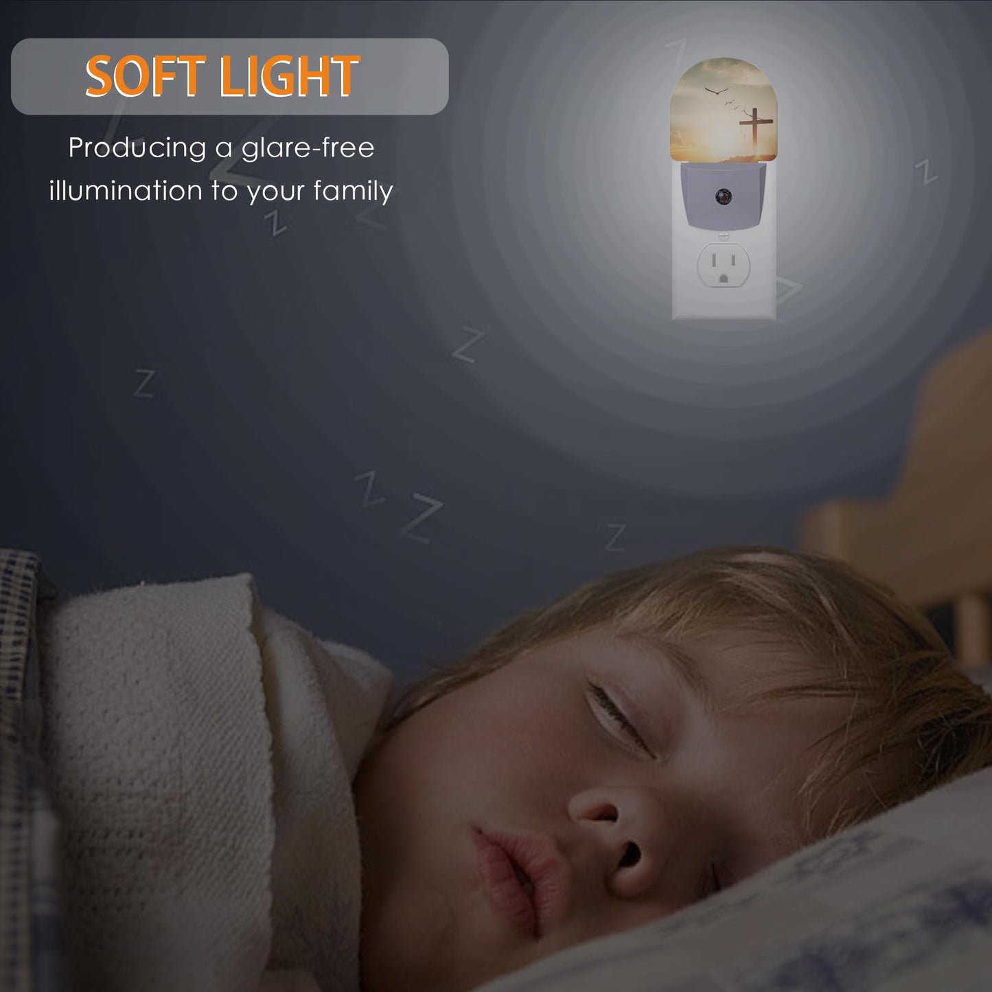 Christian Dawn Cross Night Light,Night Lights Plug into Wall with Dusk to Dawn Sensor,Lamp for Bedroom Bathroom Hallway Nightlight for Women Girls