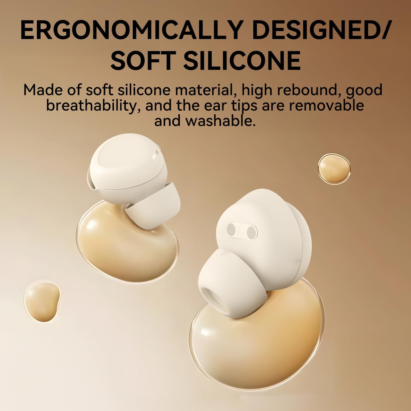 Sleep Earbuds, Sleep Headphones for Side Sleepers, Mini Bluetooth 5.4 Wireless Earbuds, Ultra-Soft Silicone Invisible Earphones for Sleeping, Noise