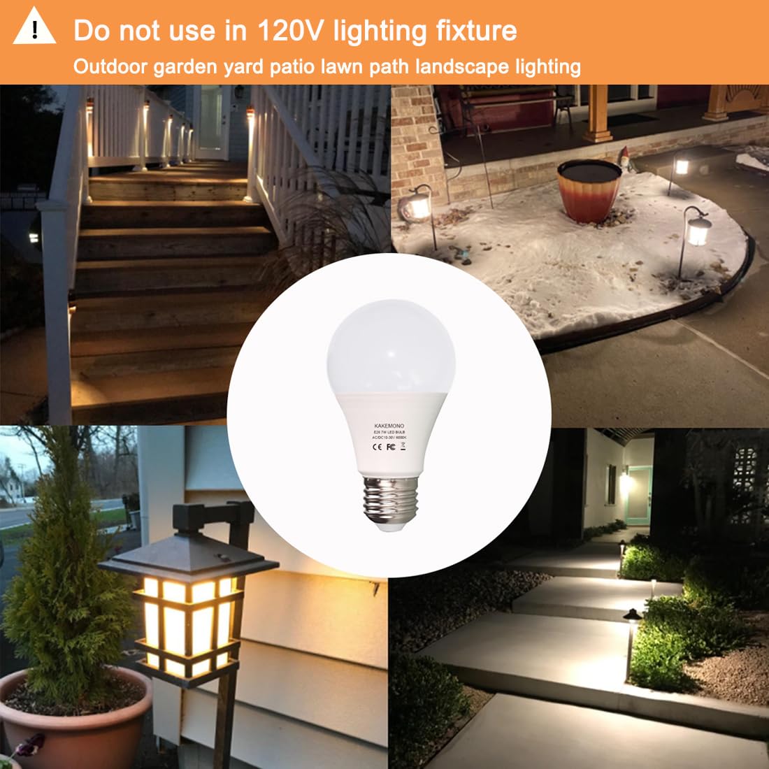 LEMENG 12V LED Light Bulb 7W Low Voltage E26 Base A19 2700K Warm White