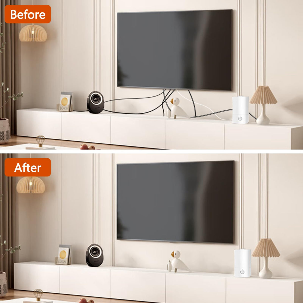 in Wall Cable Management Kit for Wall,Hide Cords Wall Mounted TV,Power Bridge Wall Kit for TV,Recessed Outlet for Organizing Cables Behind