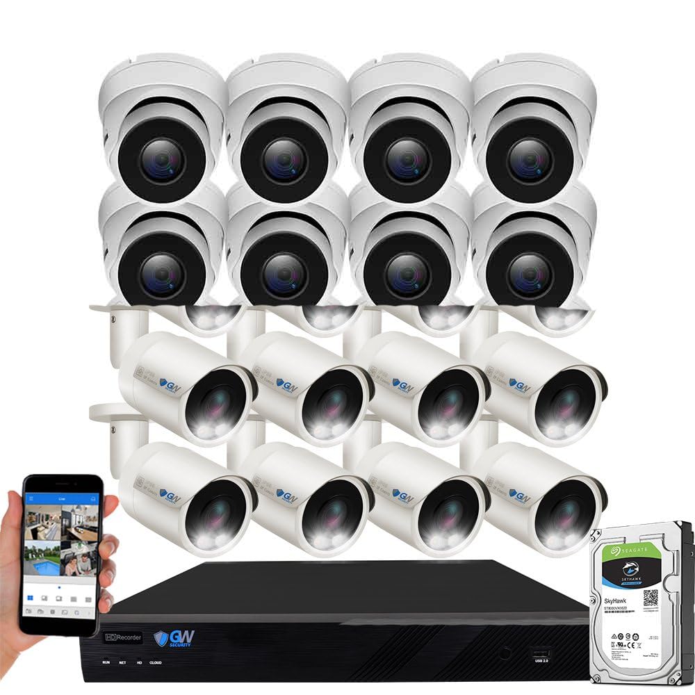 GW Security 4K 8MP 2.8-12mm Varifocal Zoom Lens Outdoor/Indoor PoE IP Bullet Security Camera, 196ft IR Night Vision (GW8080IP POE)