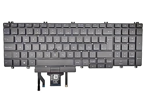 Laptop Replacement Latin Spanish Layout Keyboard for Dell Latitude 5500 5501 5510 5511 2019,Precision 3540 3541 3550 3551 Black/with Pointer/with