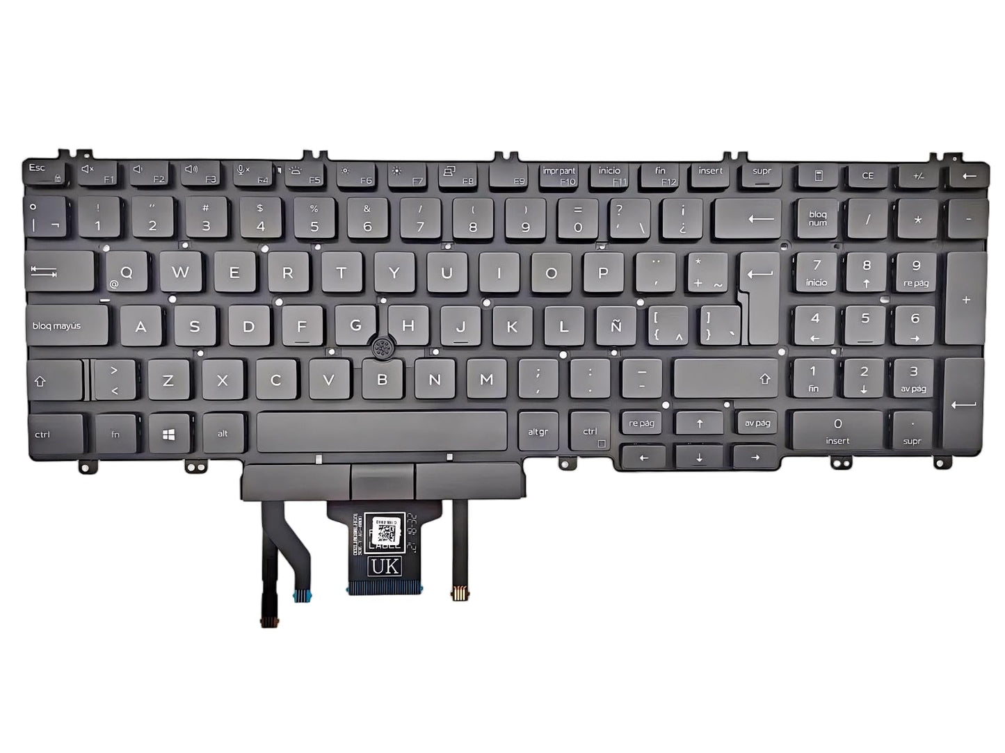 Laptop Replacement Latin Spanish Layout Keyboard for Dell Latitude 5500 5501 5510 5511 2019,Precision 3540 3541 3550 3551 Black/with Pointer/with