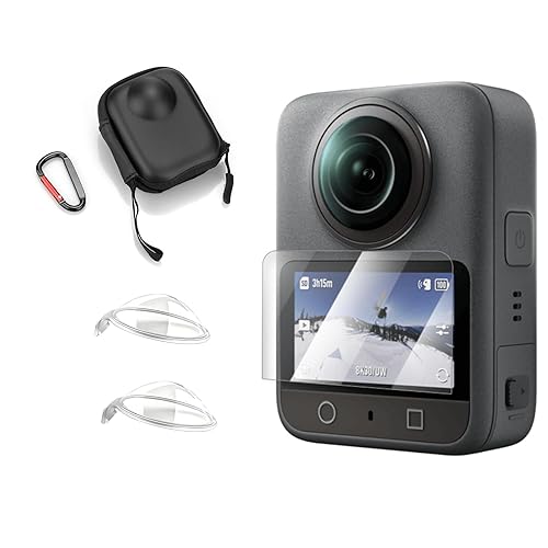 VEETALEE Lens Guards Set for DJI Osmo 360, Include PC Lens Protector Cover, 2 Pack Screen Protectors, PU Carrying Case, Accessories Kit Compatible